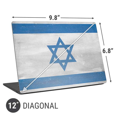 Israel Flag Distressed Universal Laptop 12in (9.8 x 6.8in) Skin